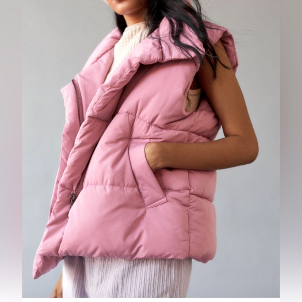 Urban Outfitters Pink Poofy Vest